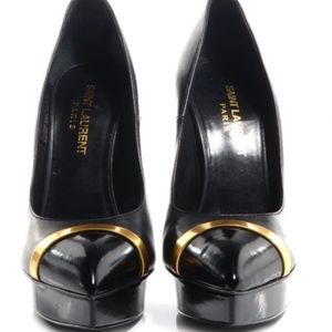 SAINT LAURENT Classic 105 Paris Cap toe black pump
